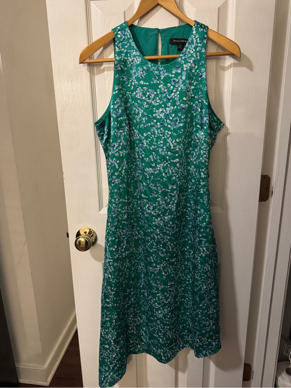Banana Republic Teal Green Floral Midi Dress